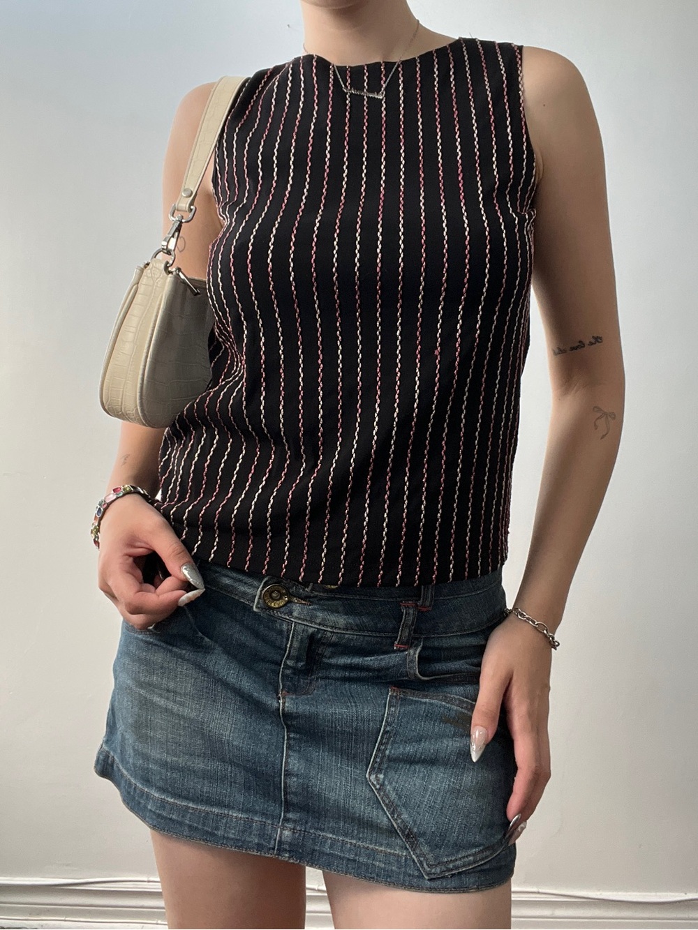 Size Small Lindor Black Striped Tank Top